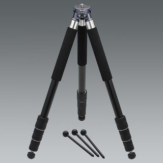 3-Bein Stativ mit 4-segmentigen Aluminiumbeinen, 3 austauschbaren Minibeinen und Stativtasche